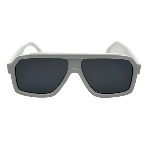 7005 | White Retro Flat Top Sunglasses - Picture 1 of 5